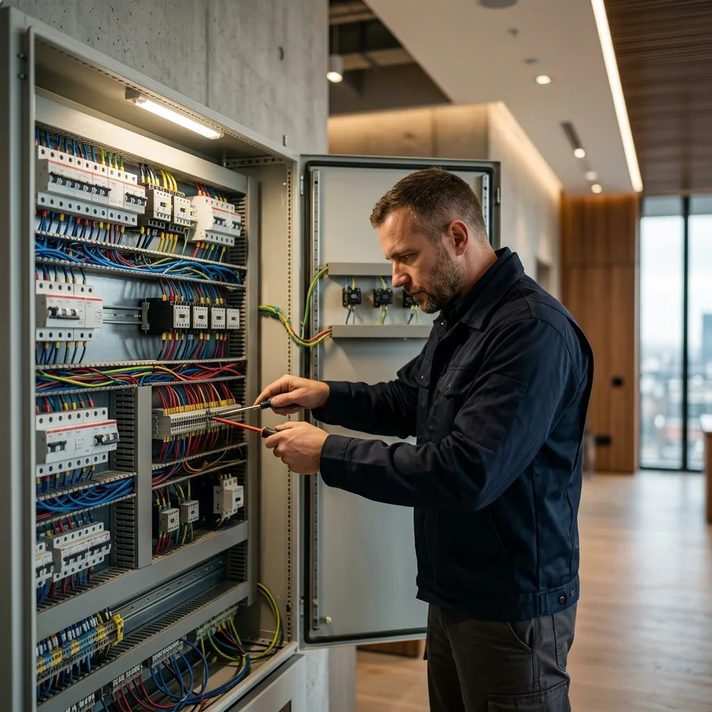 Gewerbliche Elektroinstallation in einer Industriehalle